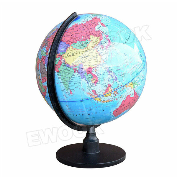 32cm World Globe Map Blue Ocean Swivel Stand Geography Educational Toy Gift