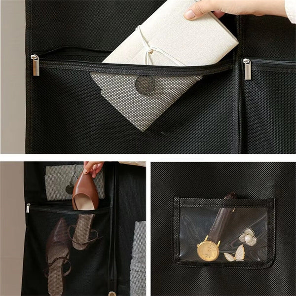 Gusseted Suit Cover Hanging Clothing Cover with 3 Large Mesh Shoe Pockets