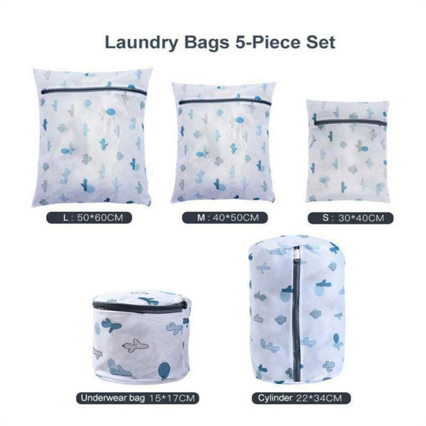 5PCS Cute Delicates Wash Bag Laundry Lingerie Bra Washing Pack Set Clothes Case