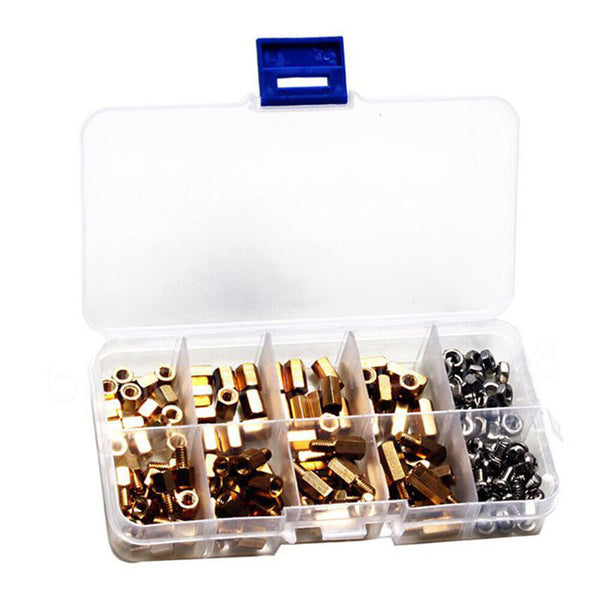 120PCS PCB Board Screws Standoffs M3 Male Female Hex Brass Spacer Nut Assortment