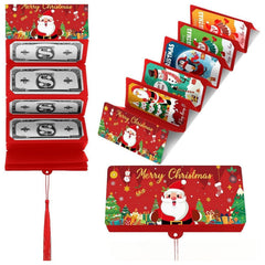 Christmas Money Holder – Pull Out Money Card for Cash Gifts, Red, Blue or Green