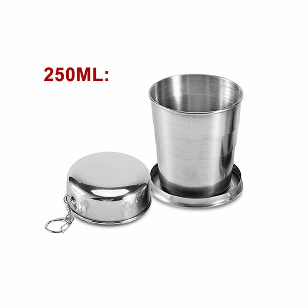 Stainless Steel Folding Cup Travel Camping Cup Telescopic Portable Collapsible