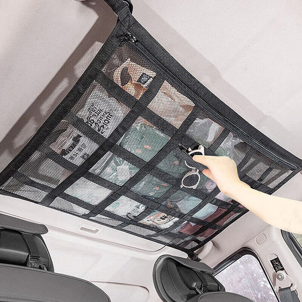 Universal Car Ceiling Storage Net Car Roof Cargo Net Mesh Storage Bag Campervan