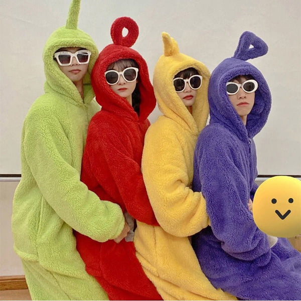 Teletubbies-Adult Jumpsuit Party Fancy Dress Up Unisex Outfit Halloween Costume