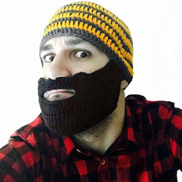 New Knit Hat Crochet Unisex Mustache Warm Face Beard Winter Hat Mask Beanie Ski