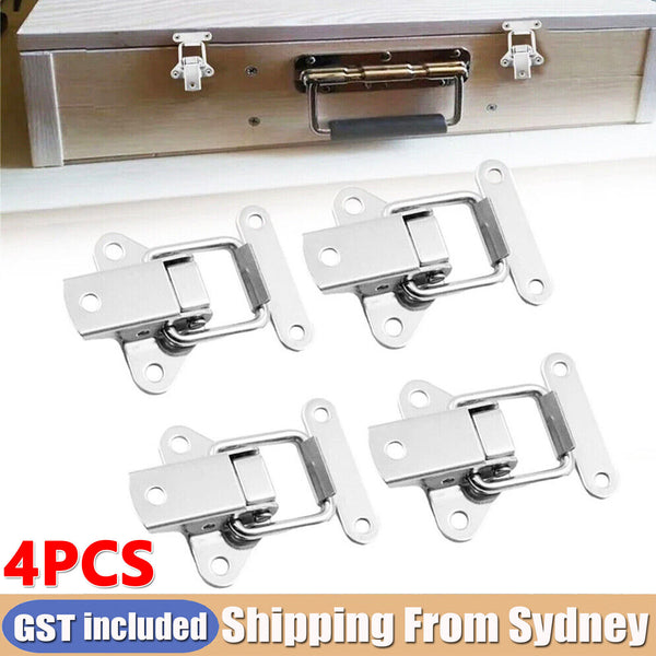 4 X Stainless Steel Clasp Case Clip Loop Suitcase Box Trunk Latch Lock Guitar AU