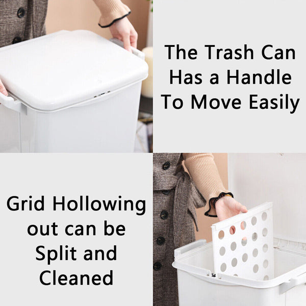 45L Kitchen Bin Waste Sorting Trash Bins 3 Lid Garbage Recycling Wheels Dustbin