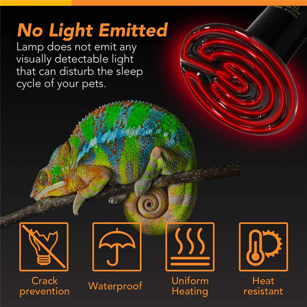 2X Ceramic Heat Lamp Bulb Reptile Heater E27