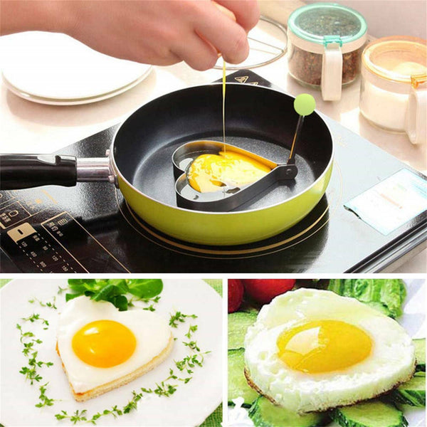 5X Fried Egg Mould Egg Rings Stainless Steel Metal Ring Pancake Frying Shape AUS