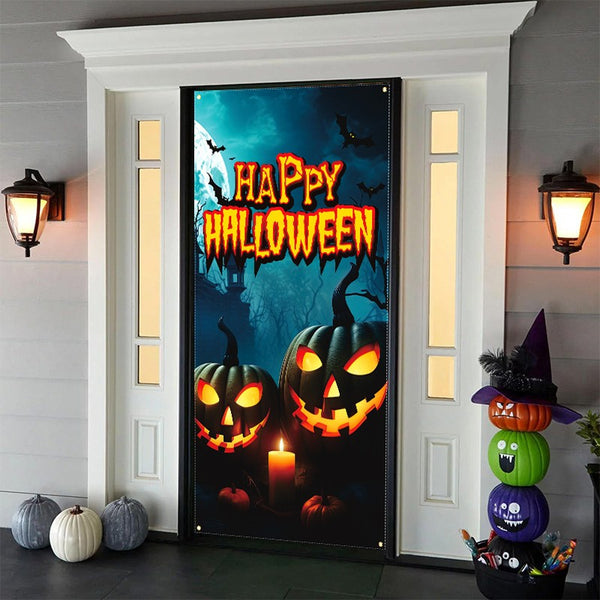 Halloween door cover 90 x 180cm hung over a standard door