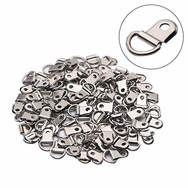 20/60/100 Pcs D-Ring Painting Picture Wall Frame Hanger Hanging Hooks +Screws AU