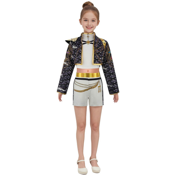 Girls Kpop K POP Demon Hunters Rumi Costume Cosplay Wig Christmas Birthday 4-12Y