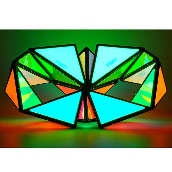 Magnet Pyramid Glow Transforms Glowing Design Fidget Sensory Toy Spinner
