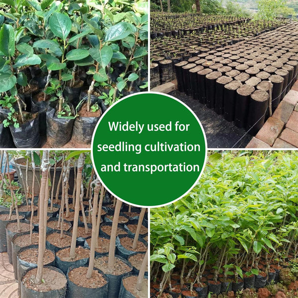 300PCS Plant Grow Bags PE Seedling Nursery Bags with Breathable Drainage Holes