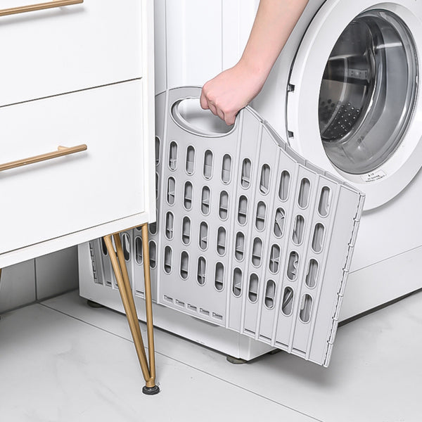 2PCS Foldable Laundry Basket Large Plastic Clothes Storage Hamper
