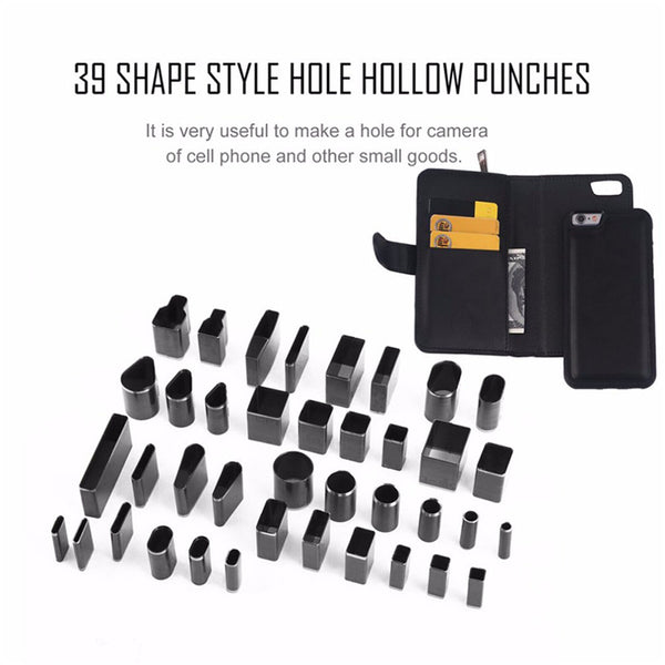 39PCS/Set Hole Hollow Cutter Punch Handmade Leather Craft DIY Tool for Phone New