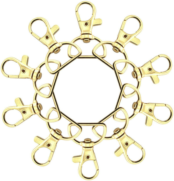 30pcs Gold Swivel Lobster Clasps Trigger Clips Clasp Snap Hook Key Chain Ring AU