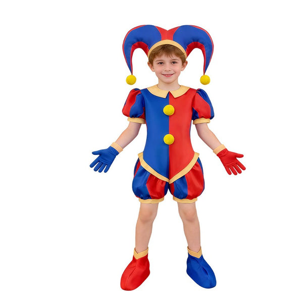 Family in matching jester costumes