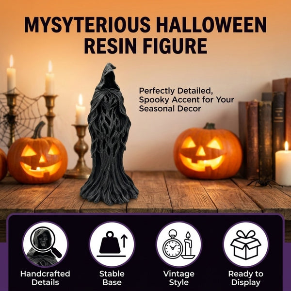 Cracker Barrel Witch Statue Gothic Halloween Resin Figurine Retro Magician Decor