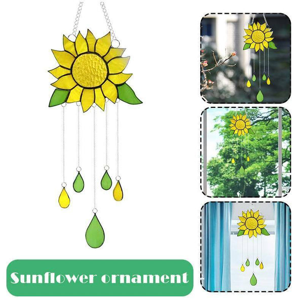 Sunflower Wind Chimes Outdoor Yard Garden Decoration Ornament Hanging SunCatcher