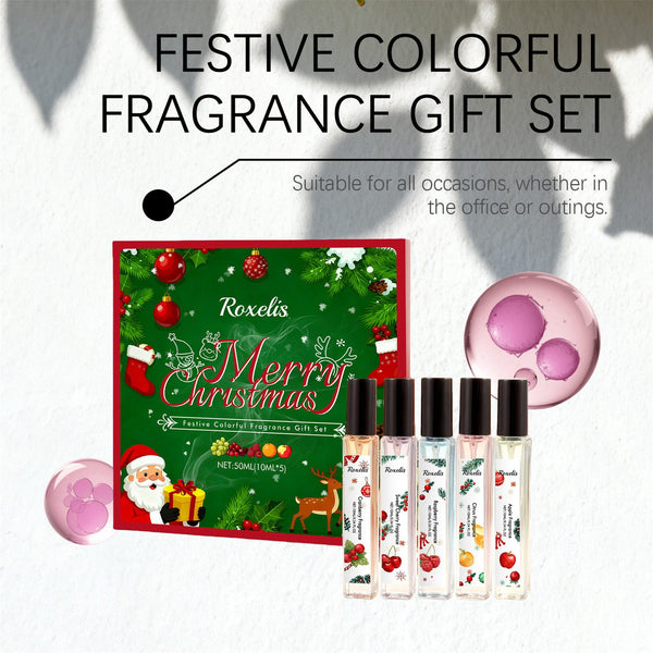 Festive colourful fragrance gift set suitable for the office or outings