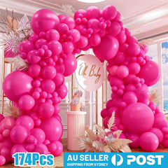 174X Balloon Arch Set Wedding Birthday Party Garland Rose Red Balloons Decor AU