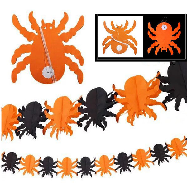 AU Halloween 3M Bat Hanging Pumpkin Spider Bat Garland Scary Decoration Party