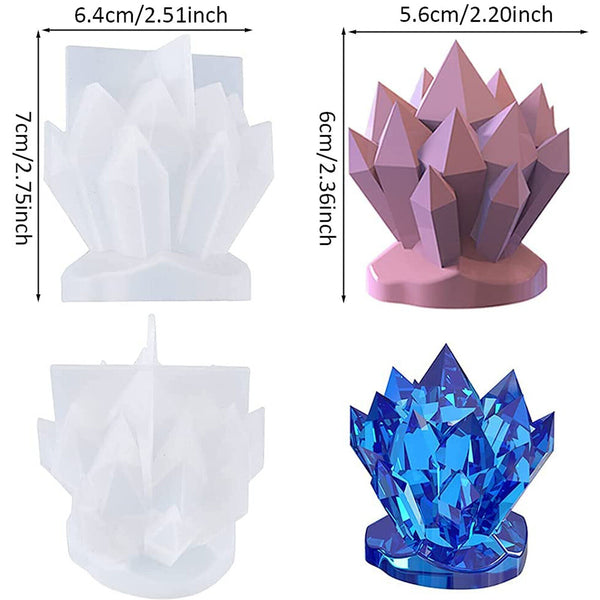 3D Crystal Cluster Candle Mold Silicone Mould DIY Candlestick Fondant Soap