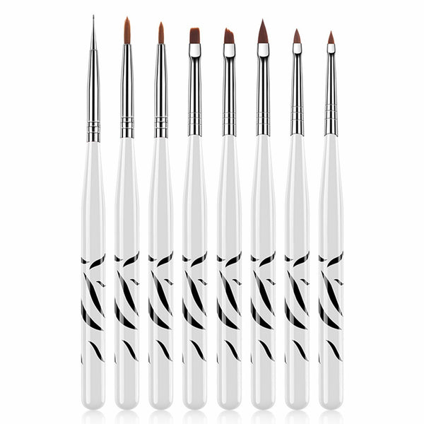 8pcs Nail Art Design Brushes Dotting Pen Tool Set Painting UV Gel Drawing Brush