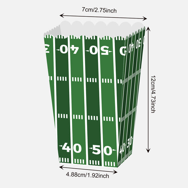 24pcs Football Party Popcorn Cookie Boxes Touchdown Celebration Dessert Supplies