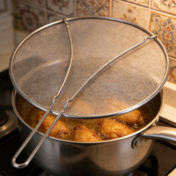Stainless Steel Fine Mesh Splatter Screen Guard for Frying Pans