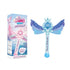 Blue electric bubble wand with blue and purple fairy wings and snowflake star centre