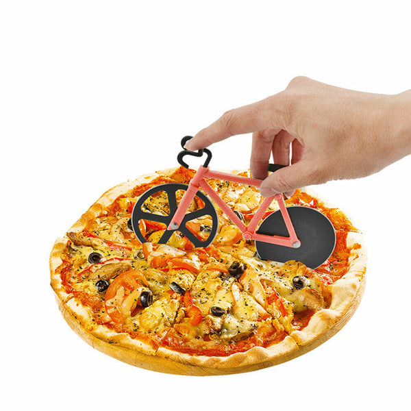 Kitchen Tool Slicer Stainless Steel Bike Pizza Cutter Chopper Road Wheel