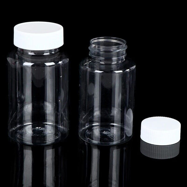 100pcs 50ml Plastic Clear Empty Liquid Bottles Vial Reagent Sample Containers AU