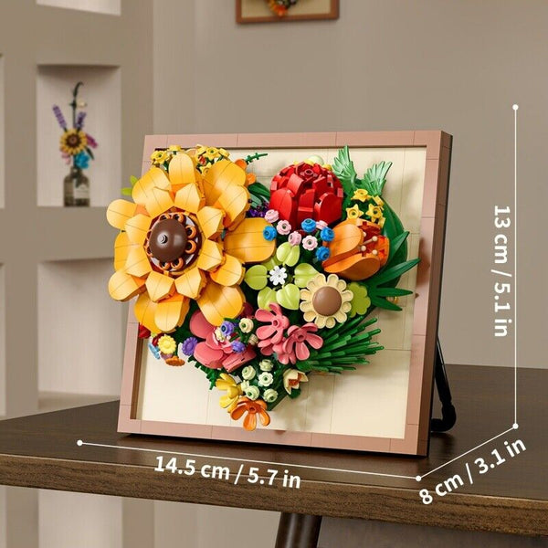 Flower Plant Building Set Sunflower Gift For Adult DIY Home Office Decoration AU