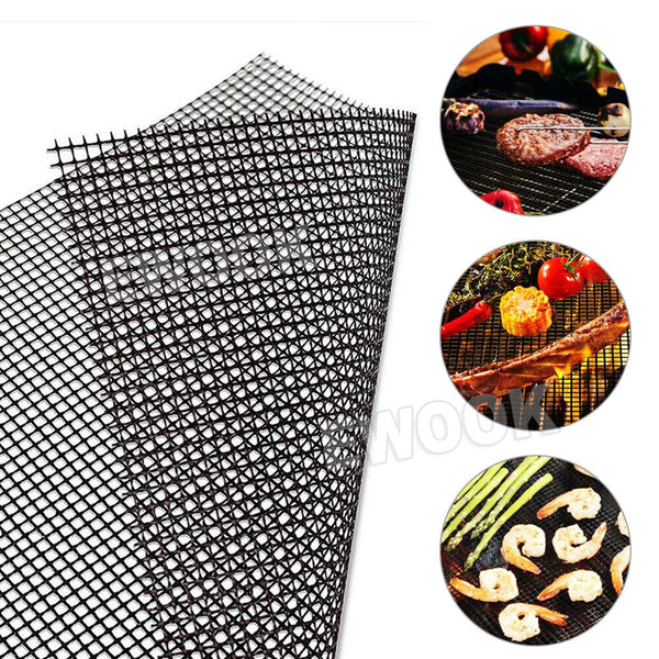 10PCS Charcoal BBQ Grill Mesh Mat Non-Stick Cooking Barbecue Liner Sheet AU