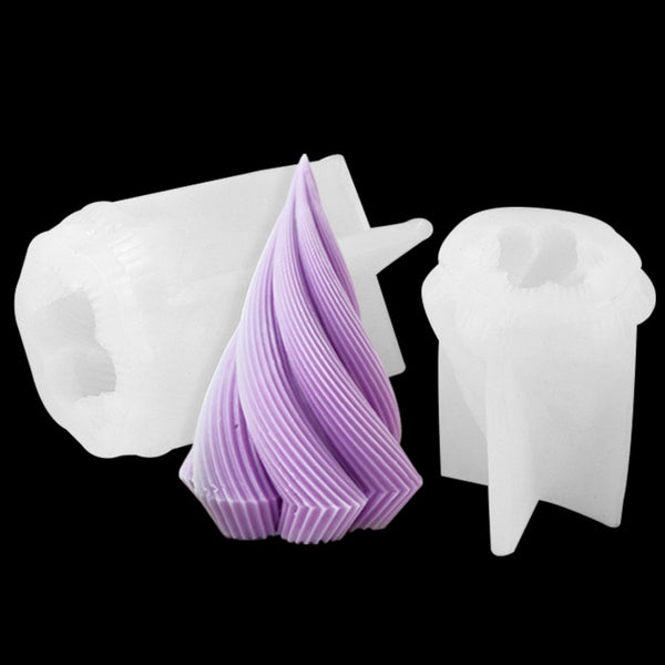 2X Silicone Candle Moulds DIY Soy Soap 3D Aromatherapy Candles Wax Plaster Mold