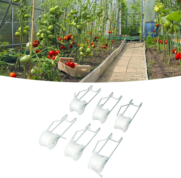 18PCS Tomato Trellis Roller Hook Support Twine Spool Plant Hanger