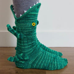 Crocodile Socks – Funny Knitted Animal Socks in Crocodile, Shark & Red Carp, One Size