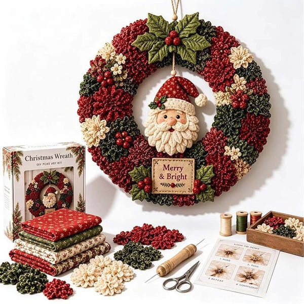 3D Fabric Poke Wreath DIY Kit Christmas Handmade Wreath Craft Set Party Decor