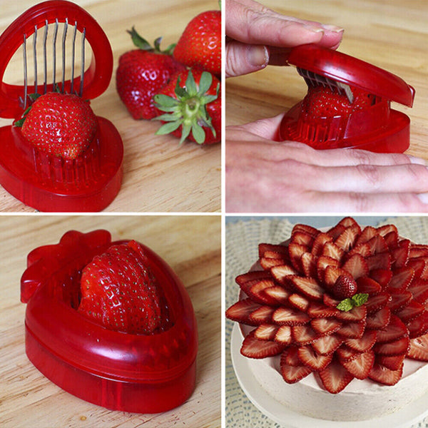 Strawberry Slicer Fruit Cake Plastic Carving Tools Cutter Decoration Salad Egg