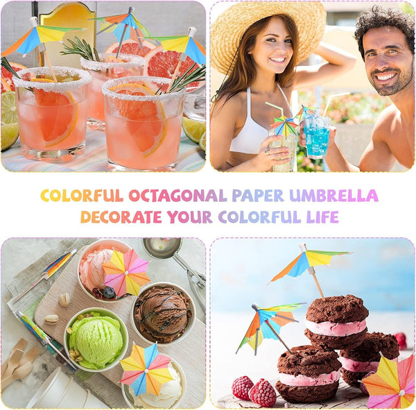 500PCS Cocktail Umbrella Picks Drink Decorations Paper Parasol Party Picks