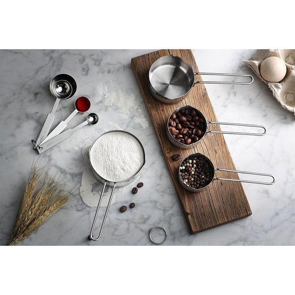 16PCS Stainless Steel Measuring Cups & Spoons Kitchen Baking Tool Set