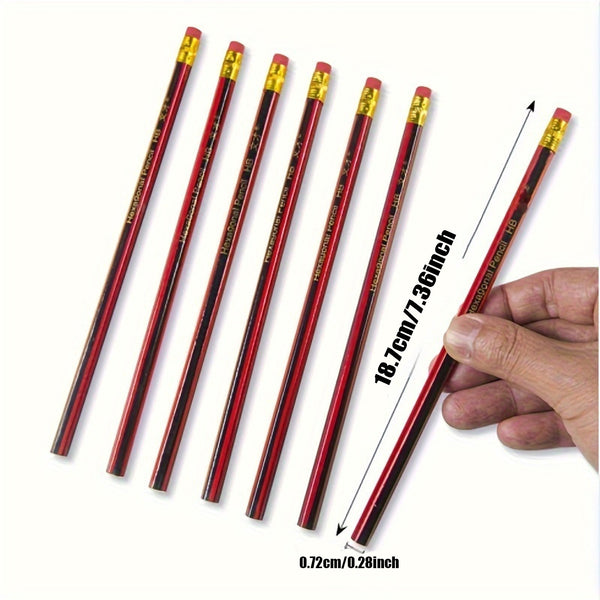 40 Pack HB Wooden Pencils with Erasers – Hexagonal Graphite Pencils for Writing, Drawing and School Use