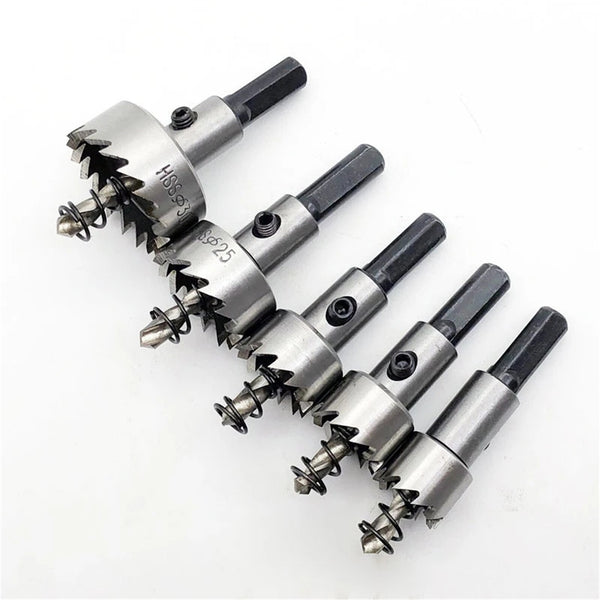 5PCS HSS Hole Saw Drill Bit Set – Multi-Size Hole Cutter Kit