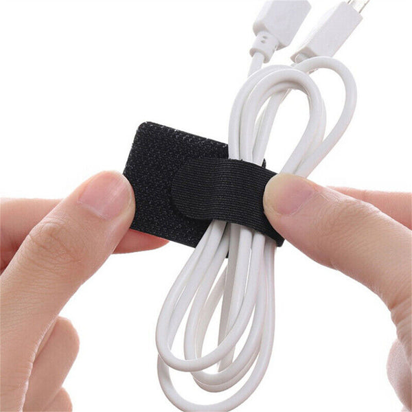 Reusable Self-adhesive Wire Organizer Fastening Cable Tie Data Storage Strap AU