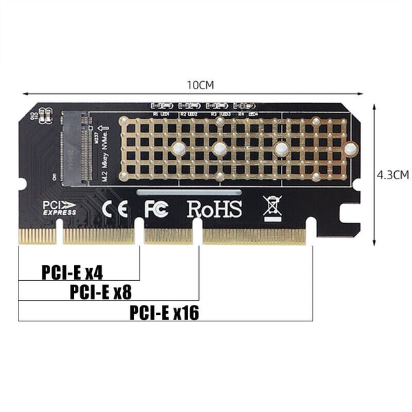 M.2 NVMe SSD NGFF TO PCIE 3.0 x16 x8 x4 Adapter M Key Interface Card Full Speed