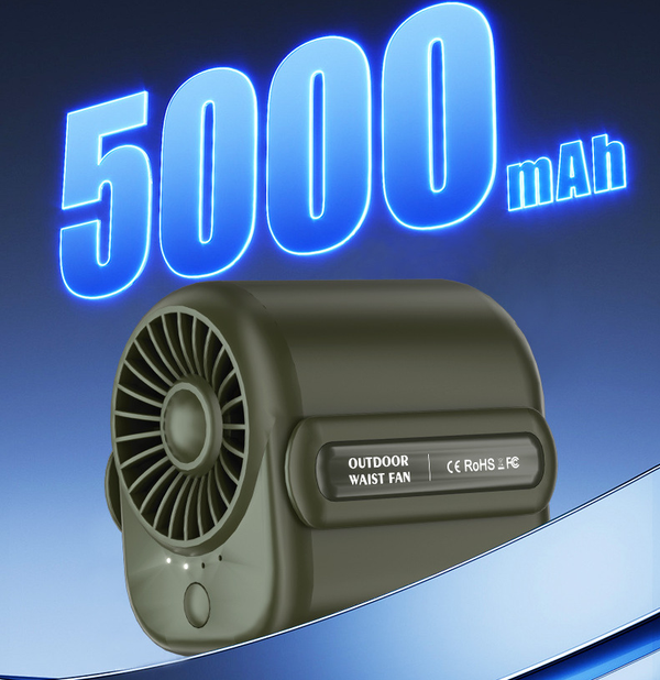 Outdoor Rechargeable Powerful Personal Body Fans Belt Waist Clip Fan