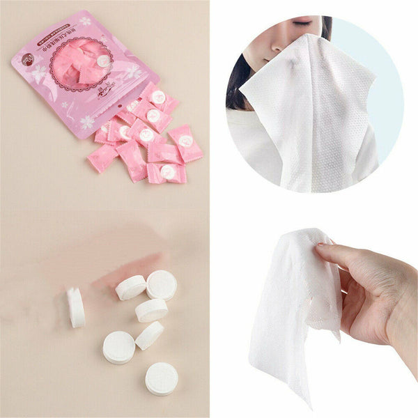 Disposable Cotton Compressed Washcloth Face Towel Wet Wipe travel AU