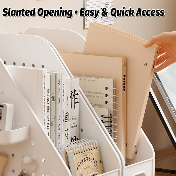 Pegboard Desktop Organiser 3 Piece S Or L Size White File Holder Pen Caddy New